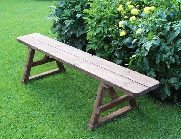 Garden bench for dahlia bed